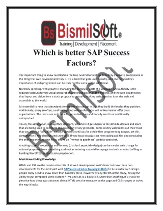Which is better SAP Success Factors