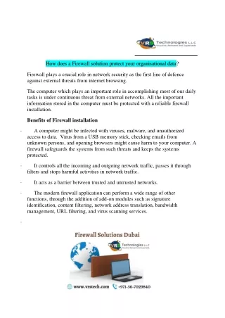 how does a firewall solution protect your