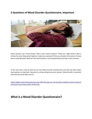 5 questions of mood disorder questionnaire