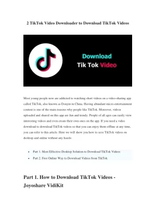 How to Download TikTok Videos in 2 Ways