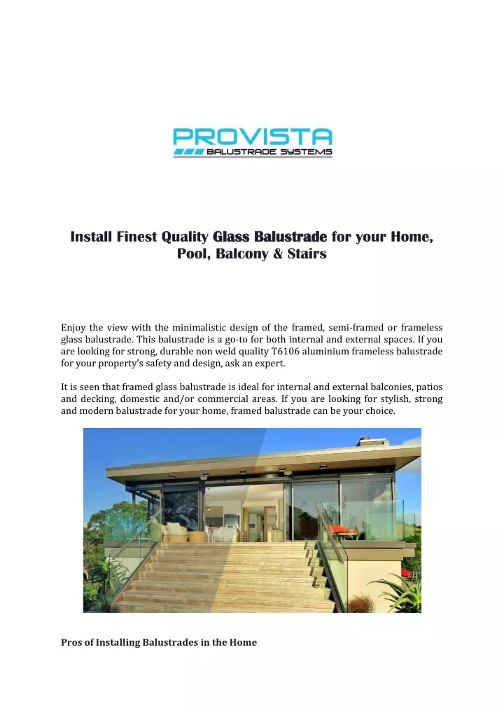 balustrade for your home pool balcony stairs