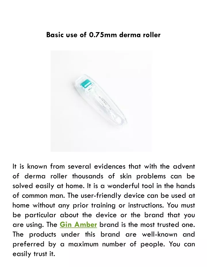 basic use of 0 75mm derma roller