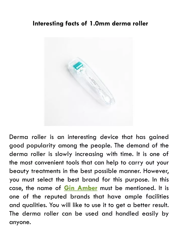 interesting facts of 1 0mm derma roller