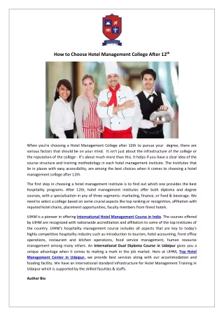 How to Choose Hotel Management College After 12th-converted
