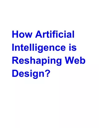 how artificial intelligence is reshaping