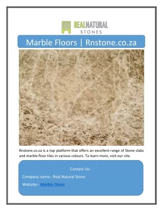 Marble Floors | Rnstone.co.za