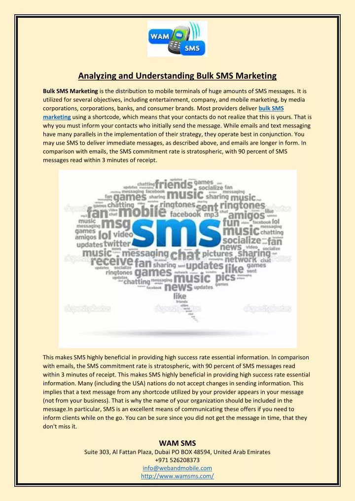 analyzing and understanding bulk sms marketing