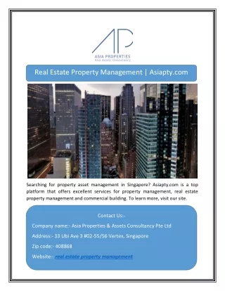 Real Estate Property Management | Asiapty.com