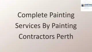 Complete Painting Services By Painting Contractors Perth.