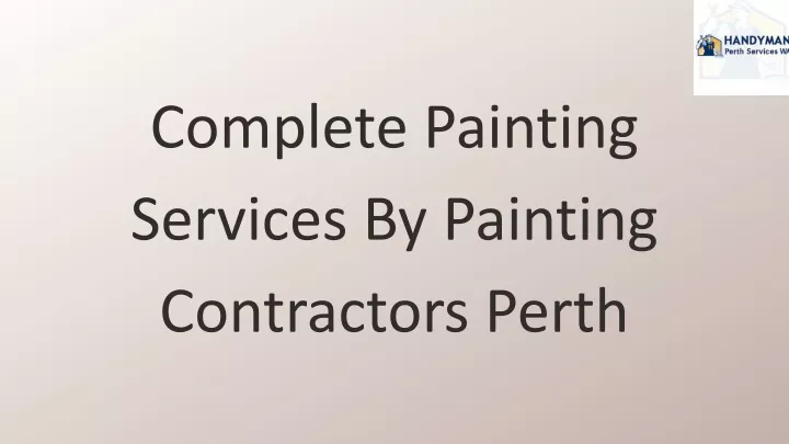 complete painting services by painting