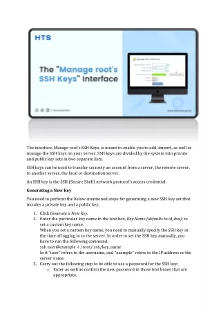 the interface manage root s ssh keys is meant