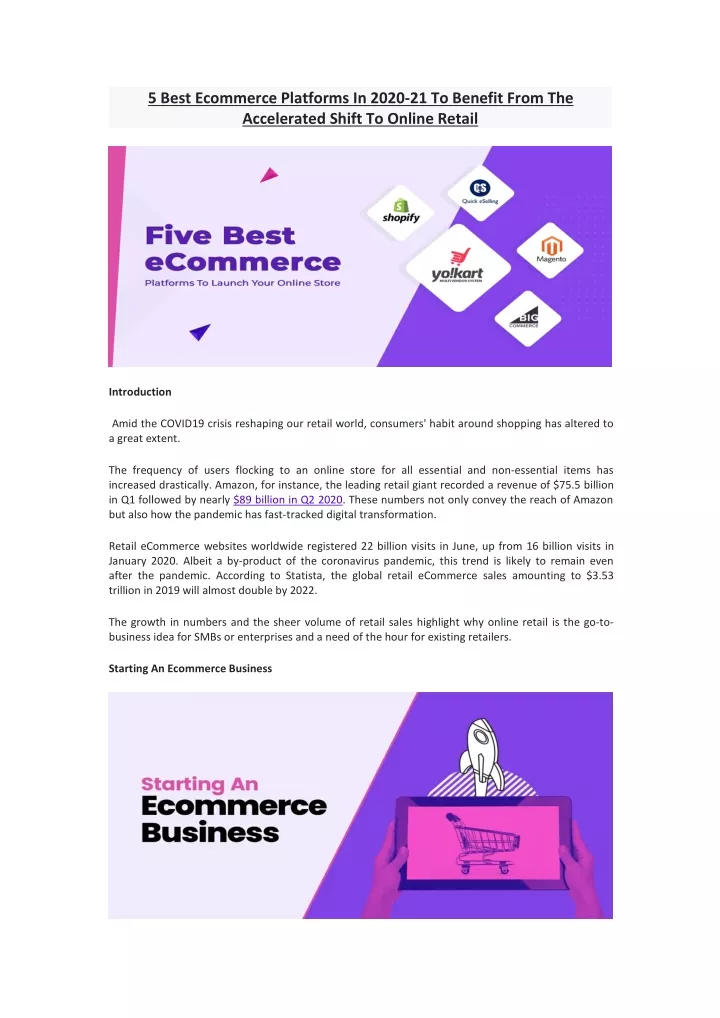 5 best ecommerce platforms in 2020 21 to benefit