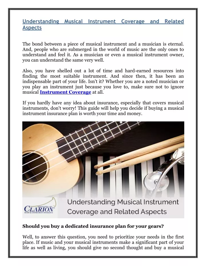 understanding musical instrument coverage
