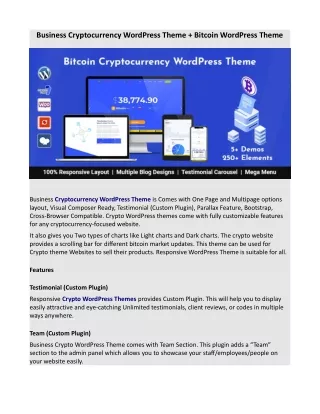 Business Cryptocurrency WordPress Theme   Bitcoin WordPress Theme