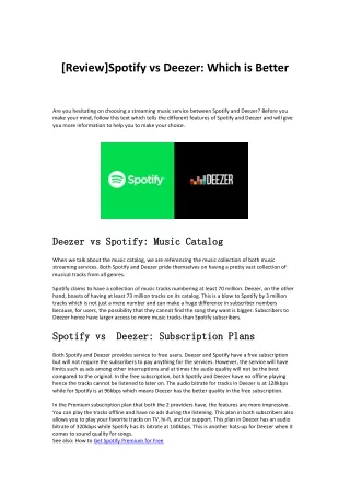 [Review]Spotify vs Deezer: Which is Better