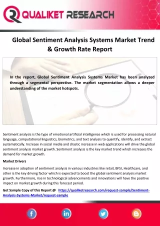 Global Sentiment Analysis Market 2020-2027 Growth Opportunity  and Demand