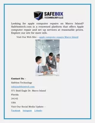 Apple Computer Repairs Marco Island | Safeboxtech.com.