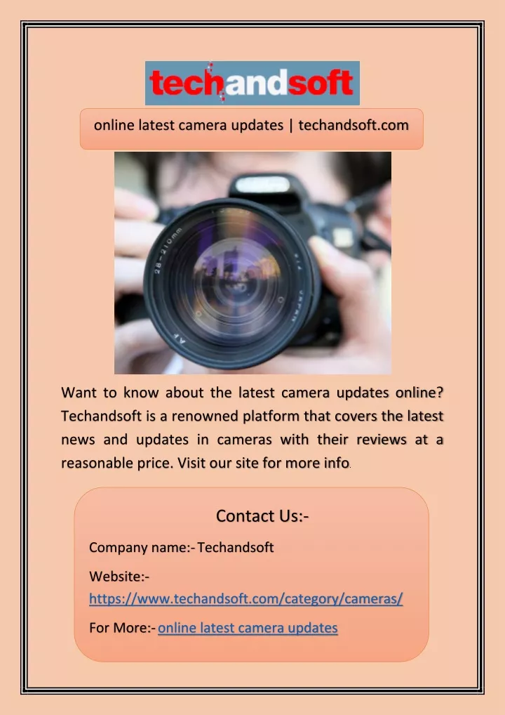 online latest camera updates techandsoft com