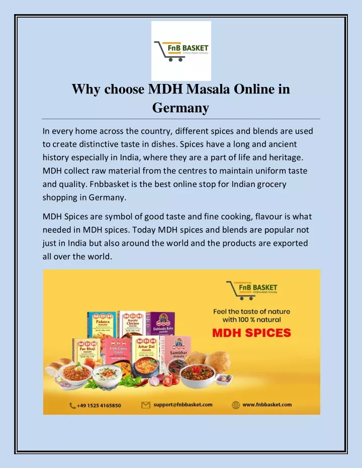 why choose mdh masala online in germany