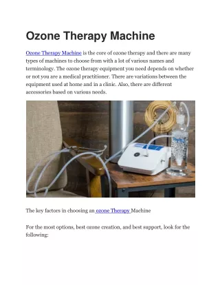 ozone therapy machine