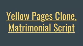 yellow pages clone matrimonial script