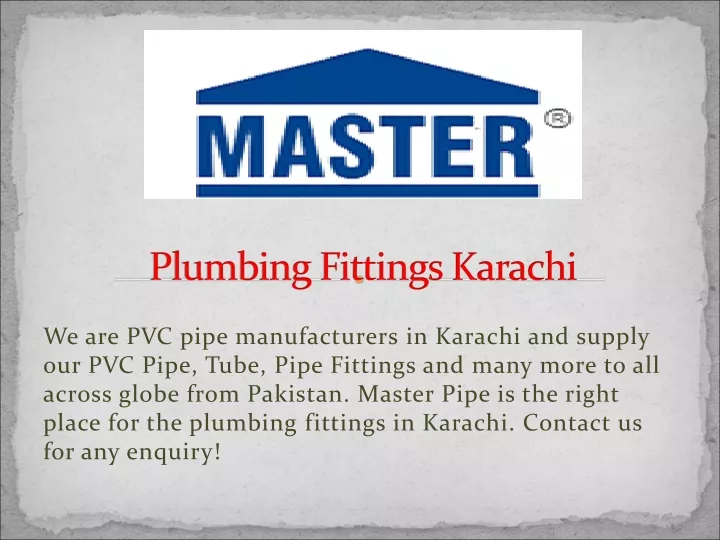plumbing fittings karachi