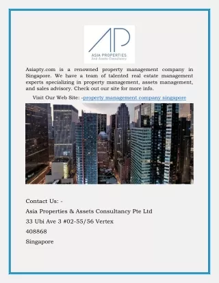 Property Management Company Singapore | Asiapty.com.