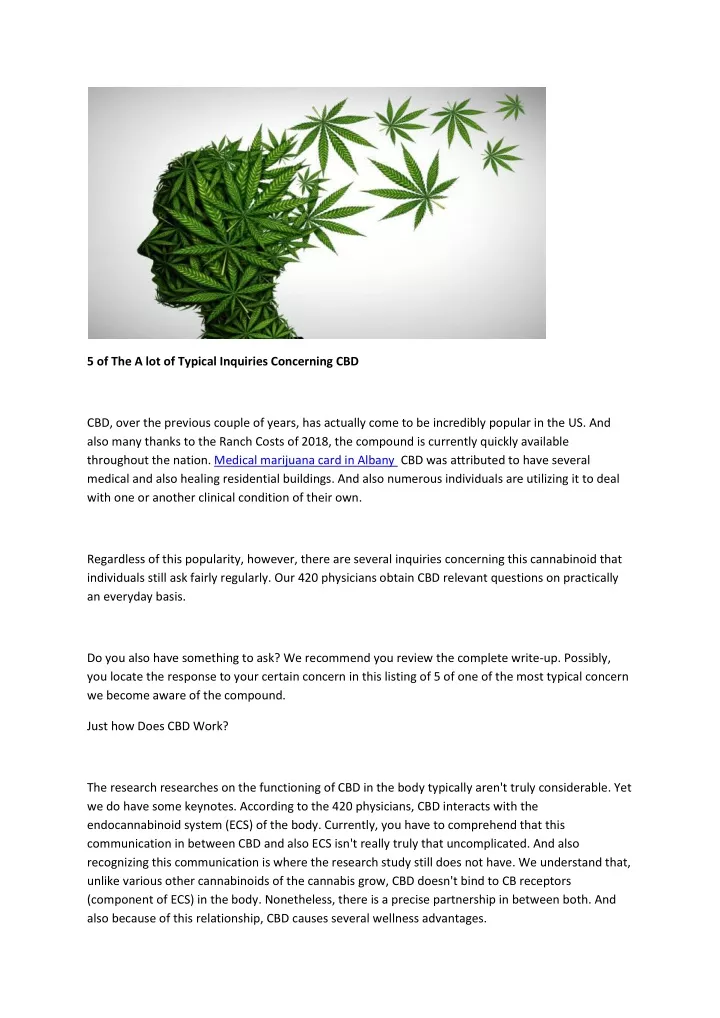 5 of the a lot of typical inquiries concerning cbd