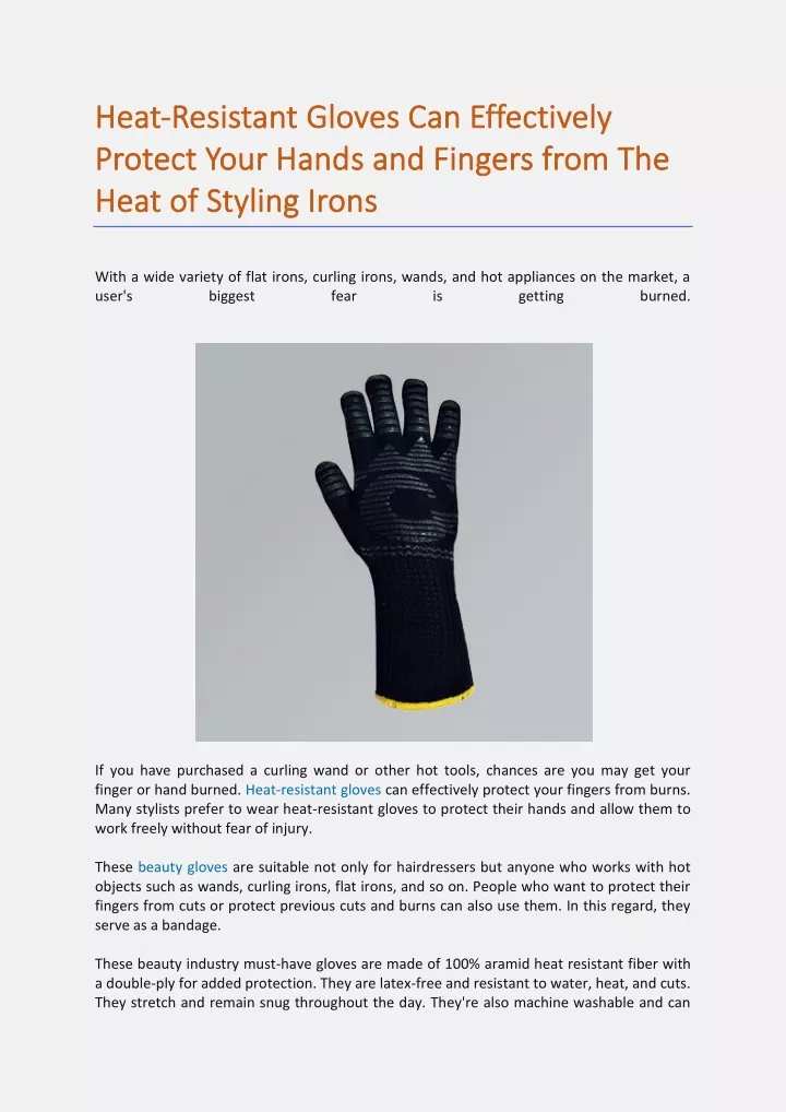 heat heat resistant gloves can effectively