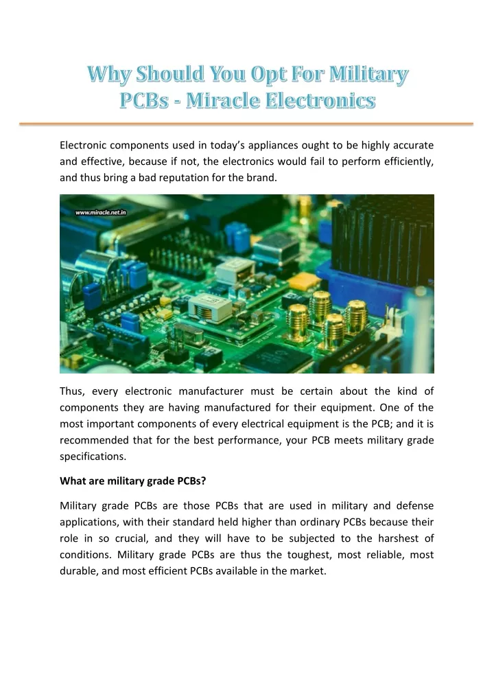 electronic components used in today s appliances