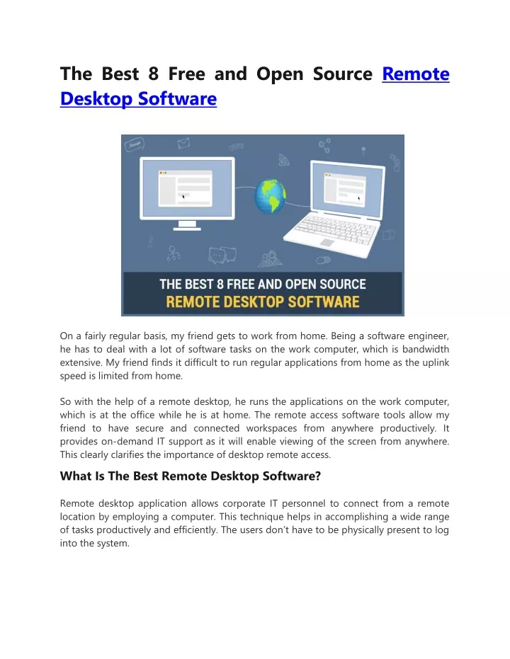 the best 8 free and open source remote desktop