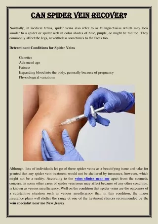 can spider vein recover can spider vein recover