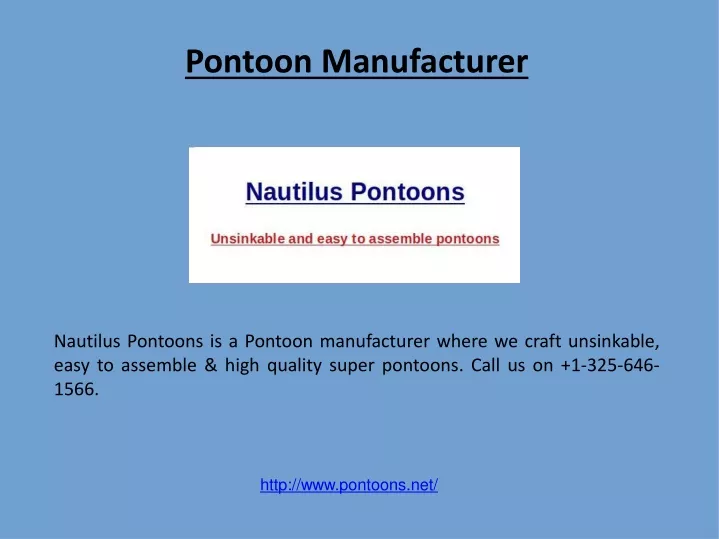 pontoon manufacturer