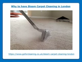 why to have steam carpet cleaning in london