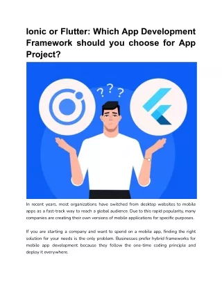 ionic or flutter which app development framework