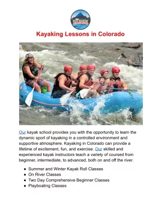 kayaking lessons in colorado