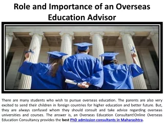 role and importance of an overseas education