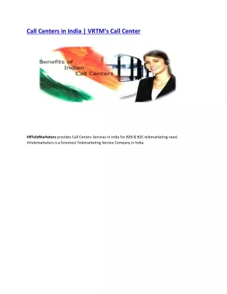 call centers in india vrtm s call center