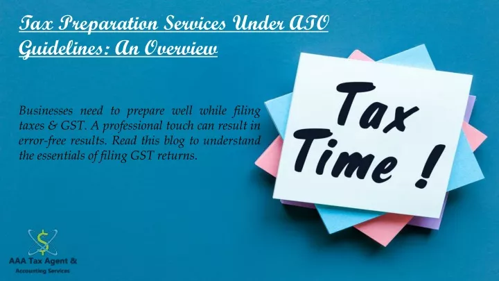 tax preparation services under ato guidelines