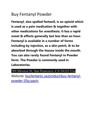 Buy Fentanyl Powder