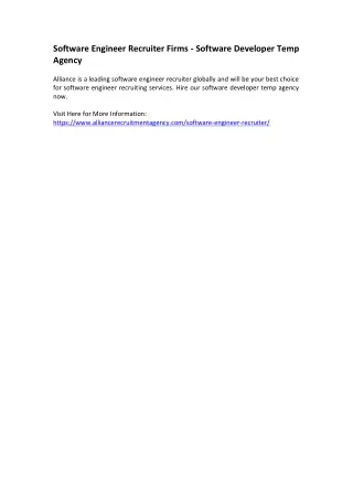 software engineer recruiter firms software