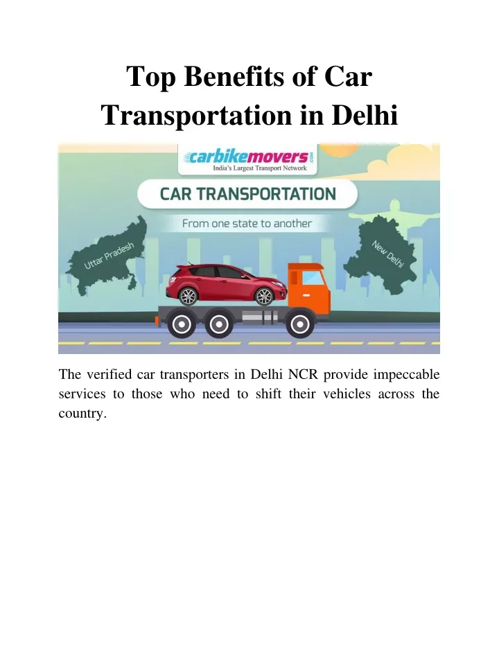 top benefits of car transportation in delhi