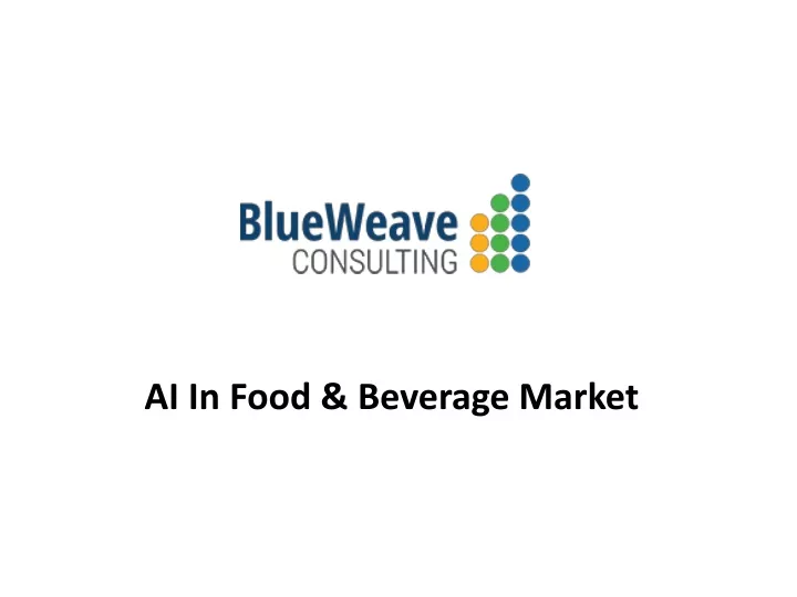 ai in food beverage market