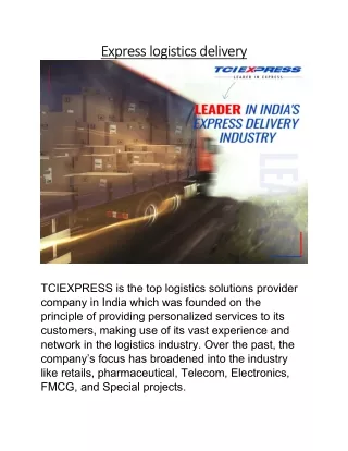 express logistics delivery express logistics