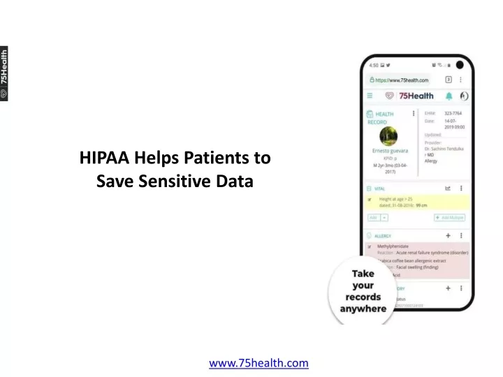 hipaa helps patients to save sensitive data
