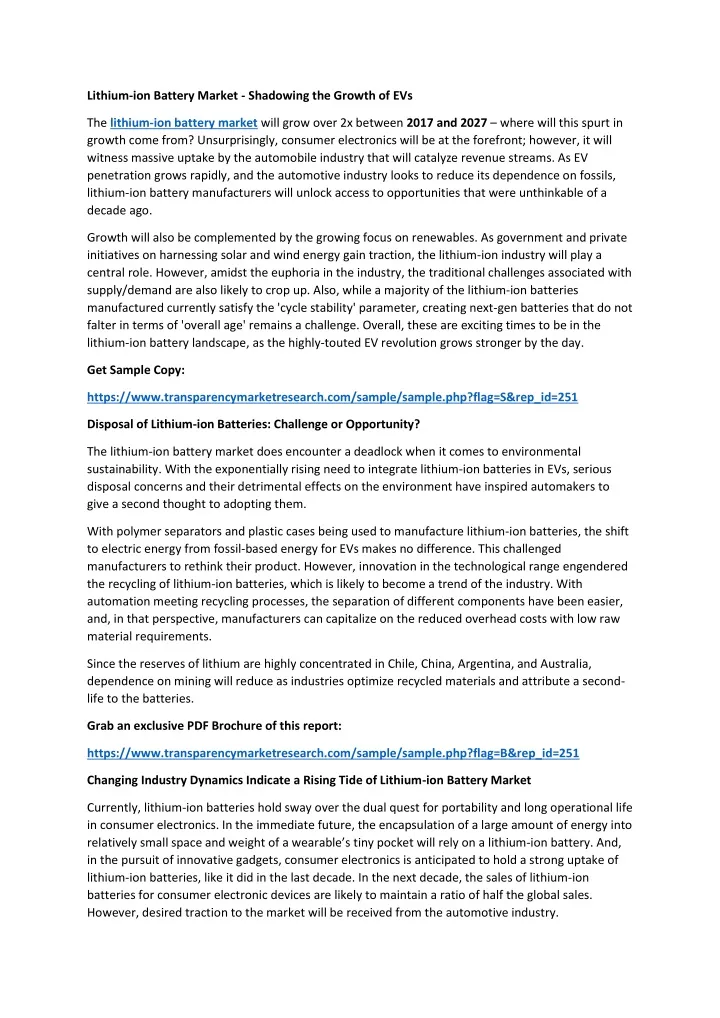 lithium ion battery market shadowing the growth