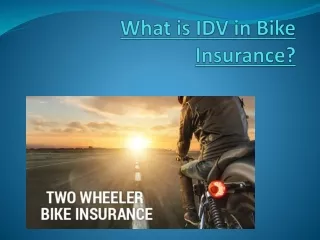 What is IDV in Bike Insurance