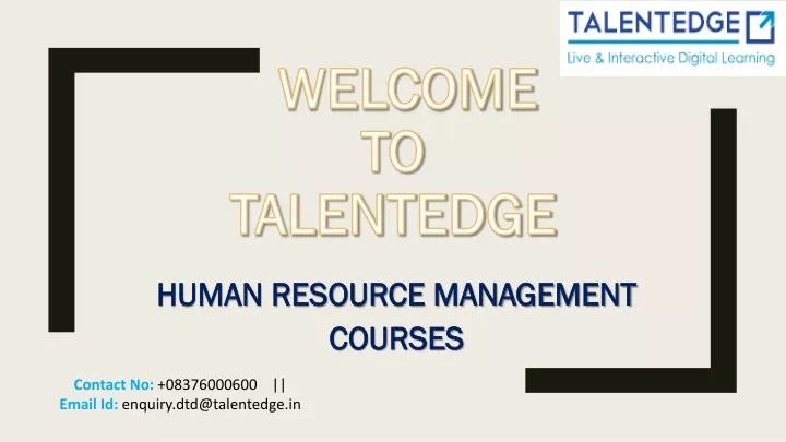 welcome to talentedge
