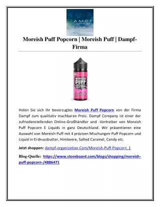 Moreish Puff Popcorn | Moreish Puff | Dampf-Firma