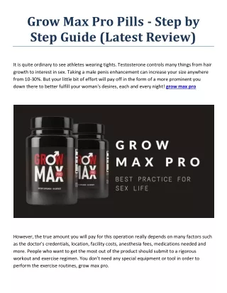 Try Grow Max Pro Get Better Satisfying Ability for Your Partner